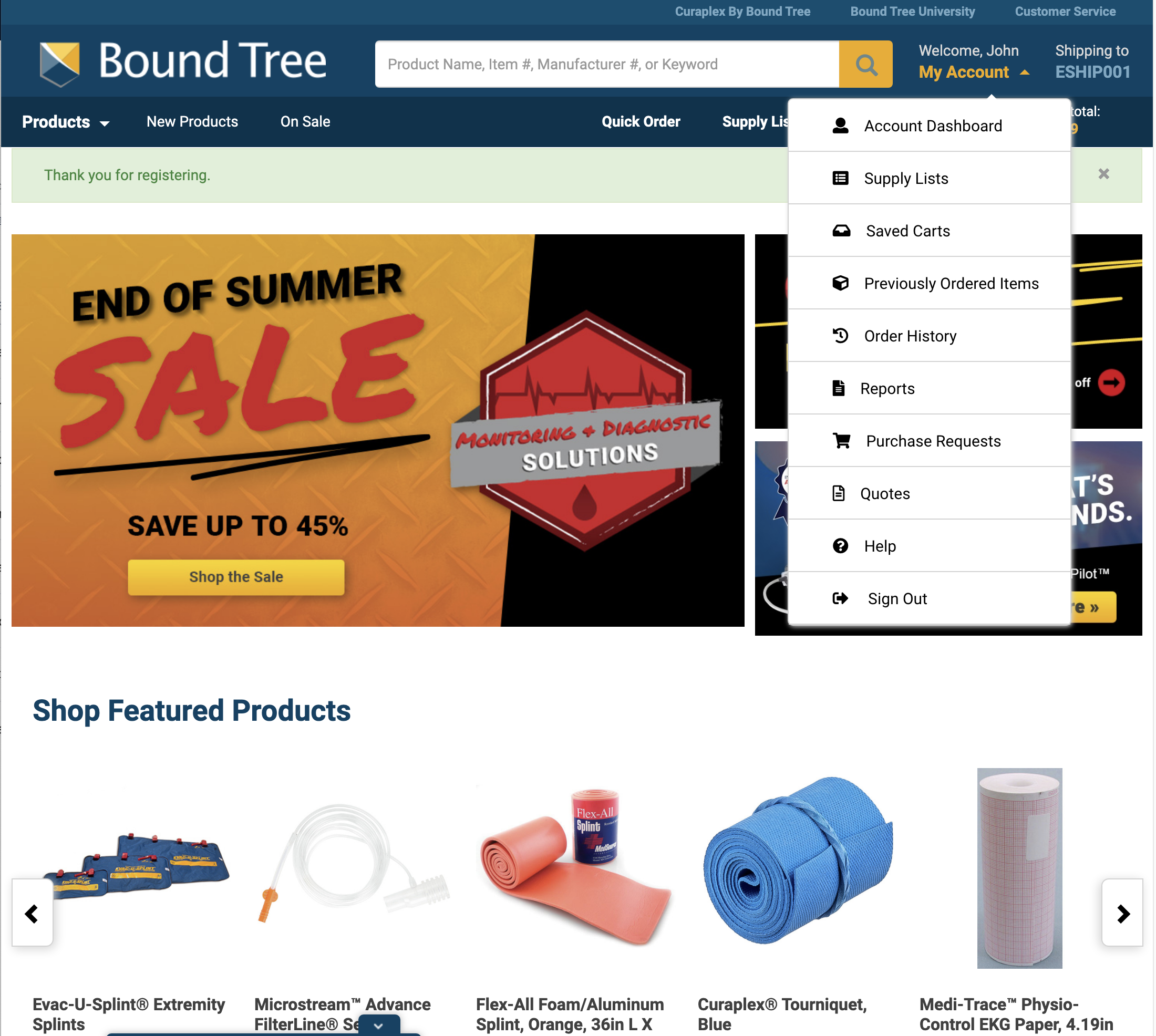 Bound Tree Medical’s ‘My Account’ DropDown 126 of 257 ‘My Account’ DropDown Examples